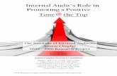 Internal Audit’s Role in Promoting a Positive Tone the … Documents/Chapter...Internal Audit’s Role in Promoting a Positive Tone @ the Top The Institute of Internal Auditors Austin