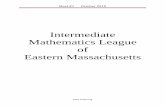 Intermediate Mathematics League of Eastern Massachusetts … ·  · 2016-01-04Intermediate Mathematics League of Eastern Massachusetts . ... What value of the digit will make the