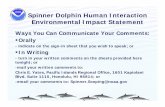 Spinner Dolphin Human Interaction Environmental … Dolphin/Spinner PPT revised.pdfSpinner Dolphin Human Interaction Environmental Impact Statement ... (spinning and leaping) ... Spinner
