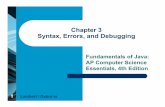 Chapter 3 Syntax, Errors, and Debugging - Penns Valley 3 Syntax, Errors, and Debugging 1 ... Variable and program names are examples of user- ... – Desk checking: ...