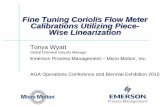 Fine Tuning Coriolis Flow Meter Calibrations Utilizing ... Detail AGA8 Gross 1 or 2 Non-ideal gas law: P b, T b, R are constants lbs/day ÷ lbs/ft3 = ft3/day Molar weight, Base Compressibility,