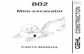 Mini-excavator CONSTRUCTION Mini-excavator model and serial numbers are on ... or improvements in the design or construction of any ... MODEL 802 MINI-EXCAVATOR DOZER BLADE