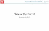 State of the District - RTD Bus & Rail • University of Colorado A Line and G Line regulatory approval • Completion of G Line testing • Revenue service G Line • Quiet zones