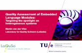 Quality Assessment of Embedded Language Modules · Quality Assessment of Embedded Language Modules: ... • Compiere and Adempiere compared over time ... Quality Assessment of Embedded