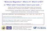 “Molecular Magnetism”: What is it? What it is NOT! or ...meisel/Magnetolomics-April-2015.pdf · Department of Chemistry, University of Florida “Molecular Magnetism”: What