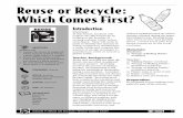 Reuse or Recycle: Which Comes First? - StopWaste - Home, … ·  · 2014-10-03Rubrics (one per student) Preparation: ... reuse. Write the names of these items on the board. Why do