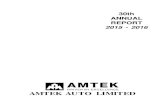 AMTEK AUTO LIMITED - :: Welcome to AMTEK :: AUTO LIMITED 30th ANNUAL REPORT 2015 – 2016 CIN: L27230HR1988PLC030333 CONTENTS Notice 3 Directors' Report 16 Corporate Governance Report