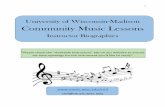 Instructor Biographies - University of Wisconsin–Madison ... · Instructor Biographies ... Quartets. Over the years, Kwok ... French Horn H orn player Sarah Gillespie is a native
