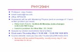 lecture mar16 - Michigan State Universityhuston/phy294h/lecture_mar16.pdf · Homework will be with Mastering Physics (and an average of 1 hand-written problem per week) ... "Lorentz