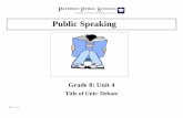 Public Speaking - Paterson Public Schools arts/Curriculum... · Public Speaking and PowerPoint ... Use and/or develop a simulation ... and they make correct insights about when it