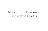 Maximum Distance Separable Codeswcherowi/courses/m7823/mdscodes.pdf · Maximum Distance Separable Codes. The Singleton Bound For a ... [q+1,3] MDS codes and hyperovals give rise to