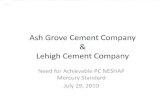 Ash Grove Cement Company Lehigh Cement Company Grove Cement Company & Lehigh Cement Company . ... 2500 . 2000 "C . 1500 ~ '-Q) c: ... electricity usage and moving cement from Chinese