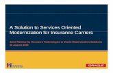 A Solution to Services Oriented Modernization for ...hexaware.com/casestudies/legacy_mod_wbr.pdf · Modernization for Insurance CarriersModernization for Insurance Carriers ... •