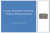 Anne Arundel County Police Department Arundel County Police Department Personal History Statement ... or you may pick them up and bring them to us. ... contact the police