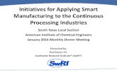 Initiatives for Applying Smart Manufacturing to the … for Applying Smart Manufacturing to the Continuous Processing Industries South Texas Local Section American Institute of Chemical