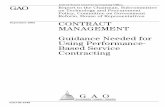 GAO-02-1049 Contract Management: Guidance Needed for Using Performance-Based … ·  · 2005-09-14September 2002 CONTRACT MANAGEMENT Guidance Needed for Using Performance-Based Service