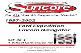Ford Expedition Lincoln Navigator - CatalogRack · 1997-2002 Ford Expedition Lincoln Navigator ... Hold the shock absorber stem and remove the upper front shock ... Front Conversion