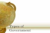 Types of Government - Hackettstown School District / … ·  · 2017-08-02To study governments, look at the following: •Types –Who rules and who participates. •There are three