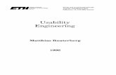 Usability Engineering - TU/e · Work and Organizational Unit Prof.Dr. Eberhard Ulich Nelkenstr. 11, CH-8092 Zürich Swiss Federal Institute of Technology Zürich Usability Engineering