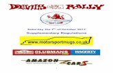 Supplementary Regulations - Devils Own RallyRegs.pdfThis is a challenging event featuring traditional style plotting, endurance driving and a relentless schedule focusing on getting