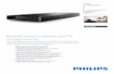 Powerful sound to enhance your TV - Philips · 3.1 CH Integrated subwoofer Bluetooth® and NFC HDMI ARC 150 W HTL5130B Powerful sound to enhance your TV with integrated subwoofer