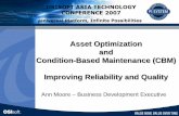 Asset Optimization and Condition-Based Maintenance … · Asset Optimization and Condition-Based Maintenance ... Notification Feedback • Data ... • SAP PM Module • Lab Systems