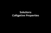 Solutions Colligative Properties - Sci Yeung . c o m Properties Colligative properties are properties of solutions that depend on the concentration of solute molecules or ions but