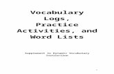 €¦  · Web viewVocabulary Logs, Practice Activities, and Word Lists. Supplement to Dynamic Vocabulary Instruction. Anita L. Archer. archerteach@aol.com. Name . Story/Chapter .