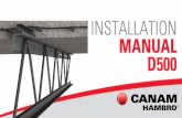INSTALLATION MANUAL D500 - Canam-bâtiments · installation of the formwork system and temporary bridging ..... 28 concreting stage ... l t h a a n d s f e t s s y! ca n a m s a l