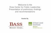 Welcome to the Rose Center for Public Leadership ...uli.org/wp-content/uploads/ULI-Documents/MemphisPPTFinalWeb.pdfWelcome to the Rose Center for Public Leadership: Presentation of