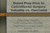 Bowel Prep Prior to Colon/Rectal Surgery: Valuable vs ... · Bowel Prep Prior to Colon/Rectal Surgery: Valuable vs ... Sulfate-free electrolyte lavage ... Bowel Prep Prior to Colon/Rectal
