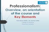 Overview, an orientation of the course and Key Elementsksumsc.com/download_center/2nd/Professionalism/1) INTRODUCTION... · Overview, an orientation of the course and ... 2 434102161