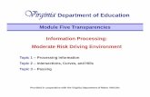 Module Five Transparencies Information Processing ... Processing: Moderate Risk Driving Environment ... Total additional distance traveled = 195 ft. Time needed to ... divided by difference