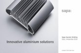 Sapa Investor Briefing Oslo, 3 November 2016 Innovative ... · Our strategy is to lead the aluminium extrusion industry ... Shaping a sustainable future through innovative aluminium