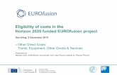 Eligibility of costs in the Horizon 2020 funded EUROfusion ... · station, related duties, ... Total eligible travel costs: ... Eligibility of costs in the Horizon 2020 funded EUROfusion