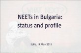 NEETs in Bulgaria: status and profile - UNICEF · Current state ~752 000 people aged 15 - 24 (NSI, 2013) 51,6% 28,7% 22,3% NEETs In employment In training Base 1200, question with