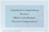 Chemical Composition Review Mole Calculations Percent ... Chemical... · atoms versus the number of moles of sulfur atoms in Beaker #1. ... hydrogen) has a percent composition of