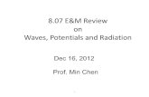 8.07 E&M Review on Waves, Potentials and Radiation · 8.07 E&M Review on Waves, Potentials and Radiation Dec 16, ... vcrage the Poynting vector over 11 c (1 ... Paradox of radiation