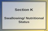 Section K Swallowing/ Nutritional Status Training Slides 3.0 Training... · Section K Swallowing/ Nutritional Status V1.01. ... o IV fluids or hyperalimentation, ... Section K Swallowing