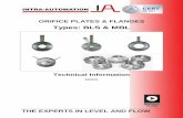 Types: BLS & MBL - Säätö · Types: BLS & MBL ORIFICE PLATES & FLANGES List of contents ... 2.2 Specification 4 2.3 Types 5 2.4 Ordering code 6 3 Orifice plate with ring type: BLS-200
