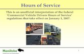 Hours of Service - Manitoba · 1 Hours of Service This is an unofficial interpretation of the federal ‘Commercial Vehicle Drivers Hours of Service’ regulations that take effect