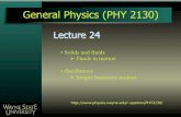 Lecture 24 - Wayne State Universityapetrov/PHY2130/Lectures2130/Lecture24.pdf · ... A piece of metal is released under water. The volume of the ... • To be Simple Harmonic motion,