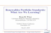 Renewables Portfolio Standards: What Are We Learning? · Renewables Portfolio Standards: What Are We Learning? ... Renewable energy credit (REC) trading. ... Nevada New Jersey New