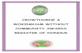 CROWTHORNE & WOKINGHAM WITHOUT … AND WOKINGHAM WITHOUT COMMUNITY AWARDS 2002 ... MR BILL COLEMAN ... As programme co-ordinator and for his dedicated support of the