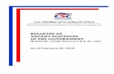 BULLETIN OF VACANT POSITIONS IN THE GOVERNMENT · BULLETIN OF VACANT POSITIONS IN THE ... Republic of the Philippines ... Attach the following documents to the application letter