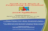 North York Music Festival Syllabus 2014 · North York Music & Performing Arts Festival 2018 Syllabus 1 1 North York Music & Performing Arts Festival 2018 Syllabus Festival Dates: