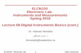 ELCN100 Electronic Lab. Instruments and Measurements …scholar.cu.edu.eg/?q=hmostafa/files/spring_2018_lectur… ·  · 2018-04-05BCD-to seven segment display ... Electronic Lab
