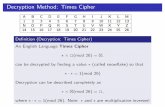 Decryption Method: Times Cipher - Mathematicsms.uky.edu/~csima/ma111/CodesLecture8.pdf · Decryption Method: Times Cipher Deﬁnition (Decryption: Times Cipher) An English Language