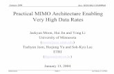 MIMO-OFDM Architecture Enabling Very High Data Rates · January 2004 Slide 1 doc.: IEEE 802.11-03/0999r0 Submission Jae Moon, U of MN Practical MIMO Architecture Enabling Very High