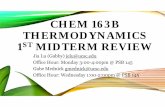 Chem 163B first midterm review - University of California ...chen.chemistry.ucsc.edu/163Breview01TAs.pdfEXERCISE •P 2.17 A vessel containing 1.50 mole of an ideal gas with 2 Ü=1.00